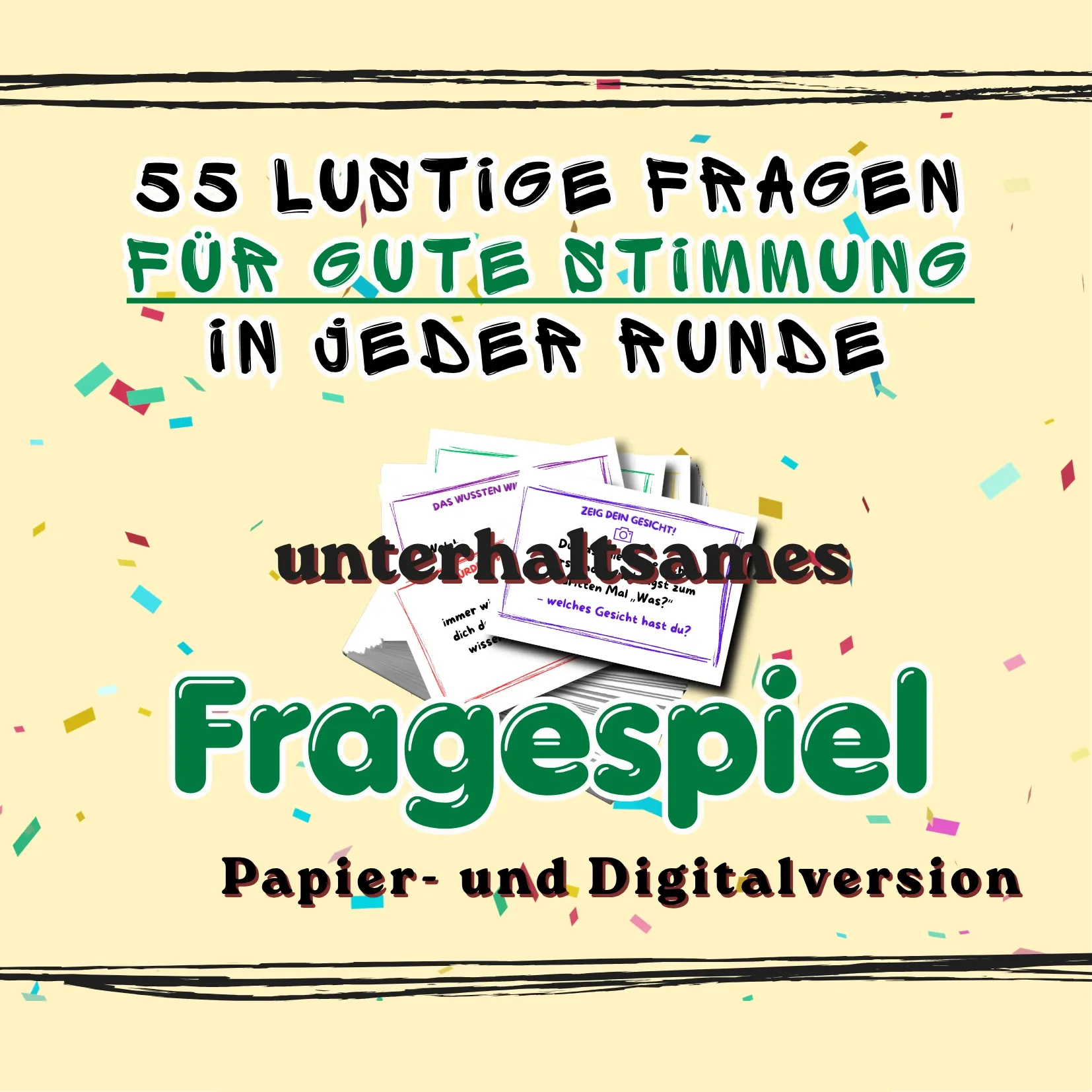 Lustiges Fragespiel für gute Stimmung in jeder Runde (55 Karten)